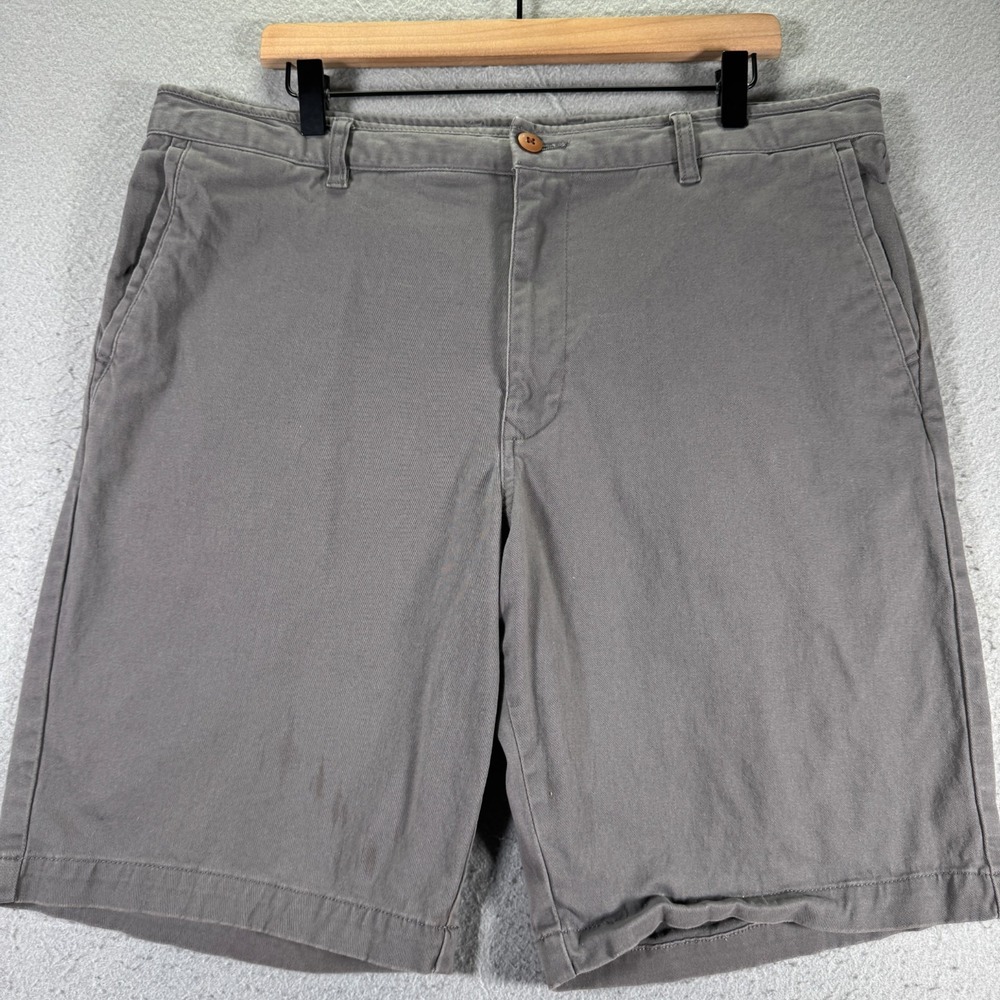 Tommy Bahama Chino Shorts Mens 38 Gray Solid Casual Classic Comfort Casual 10"‎